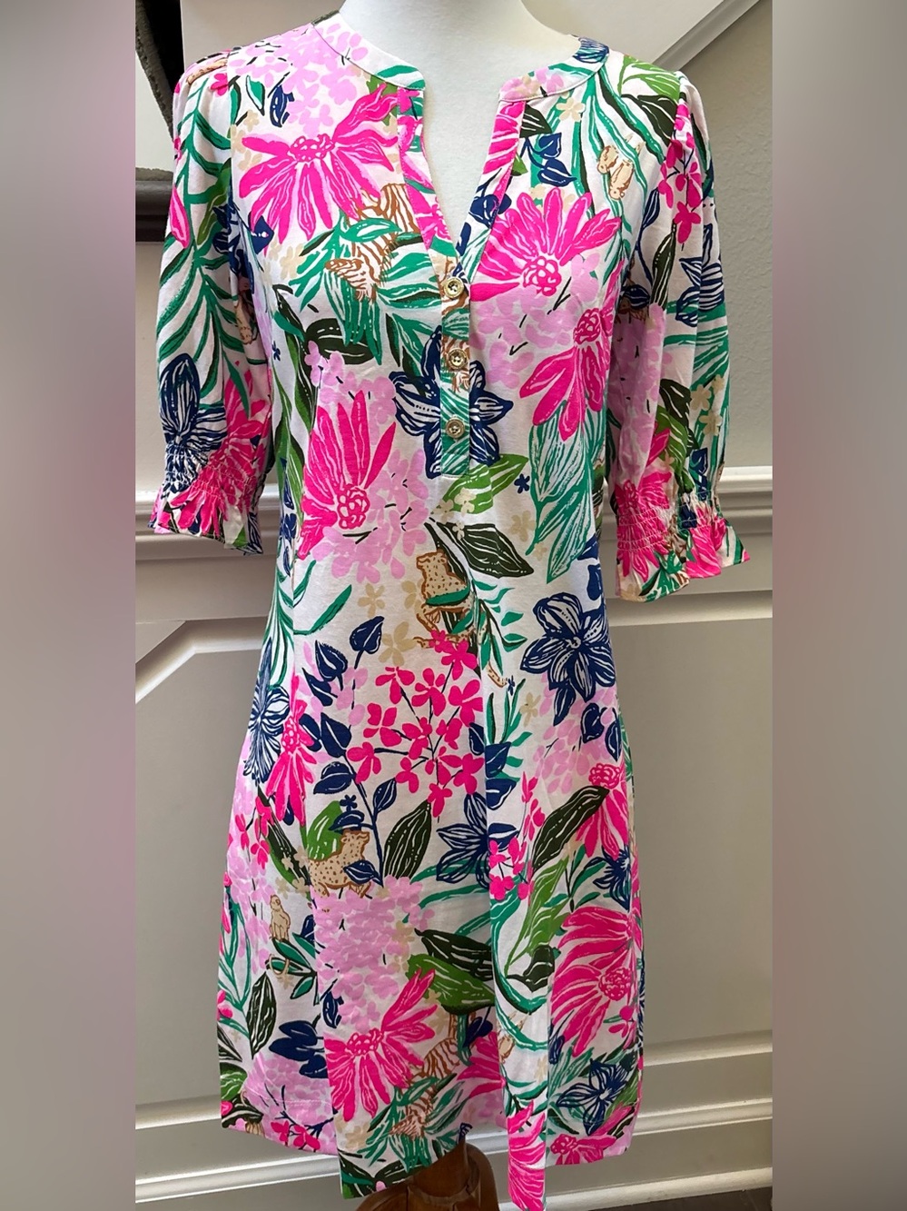 Lilly Pulitzer Delsie Dress Endless Summer Multi Color V-Neck Dress-XS-NWT